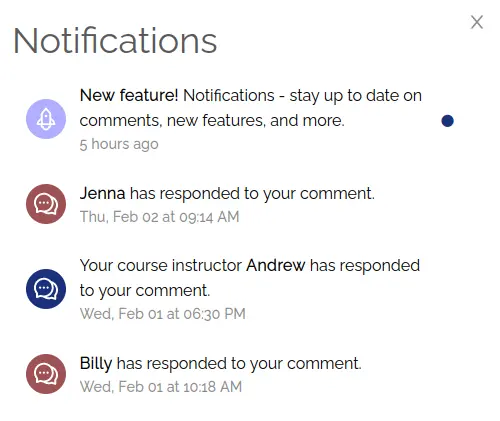 Notifications screenshot